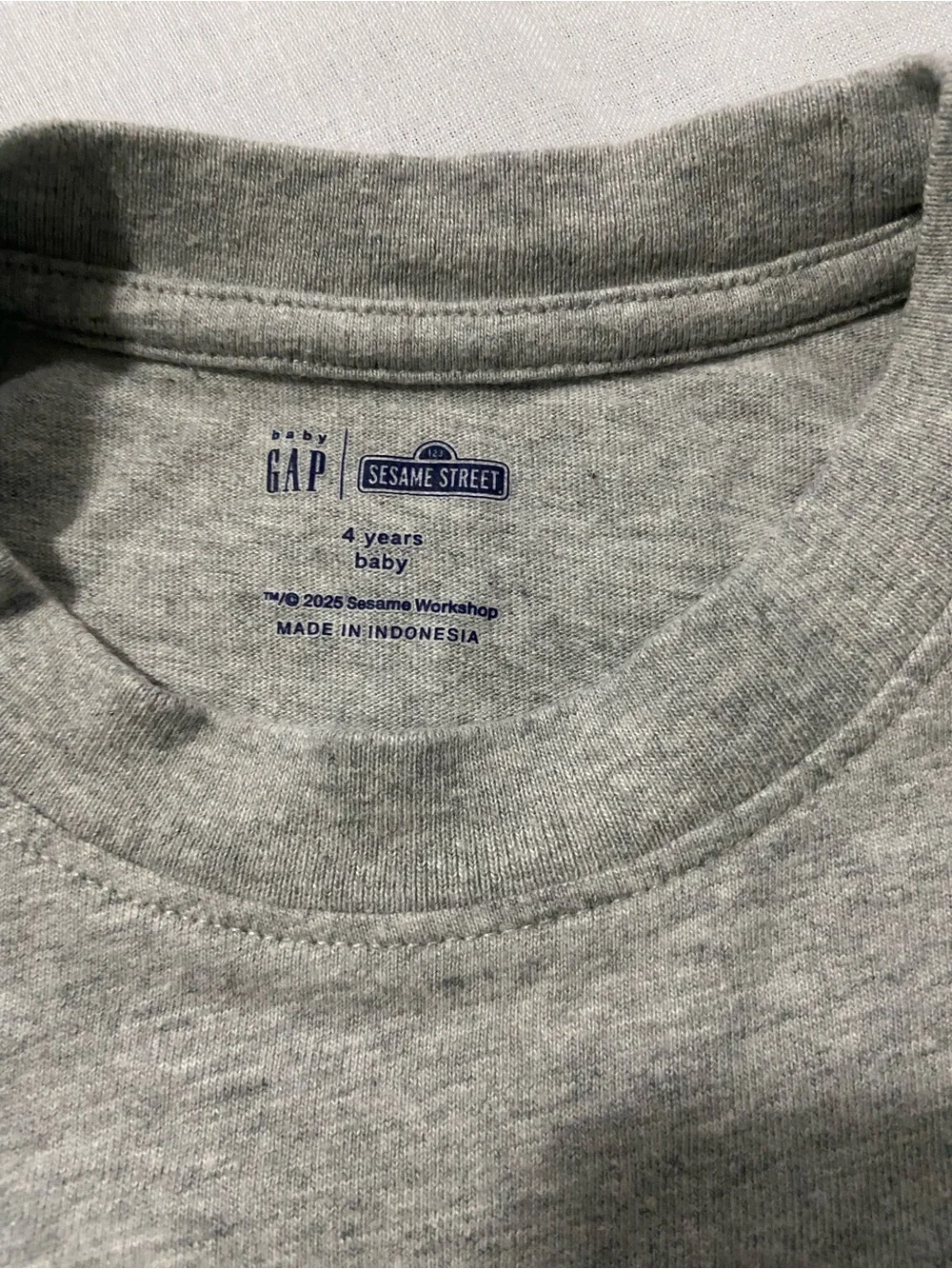 GAP Gray Kids T-Shirt with Blue Cookie Monster Graphic